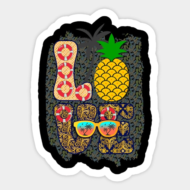 Love Pineapple Summer Gift Sticker by The WYLD Tribe